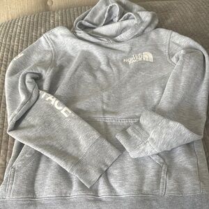 The North Face kids Gray Hoodie. Size medium 10/12. Good condition.